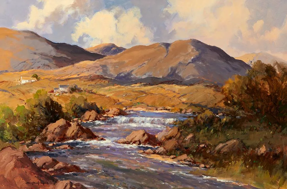 AASLEAGH FALLS, MAYO by George K. Gillespie, oil on canvas, sold Dec 2020