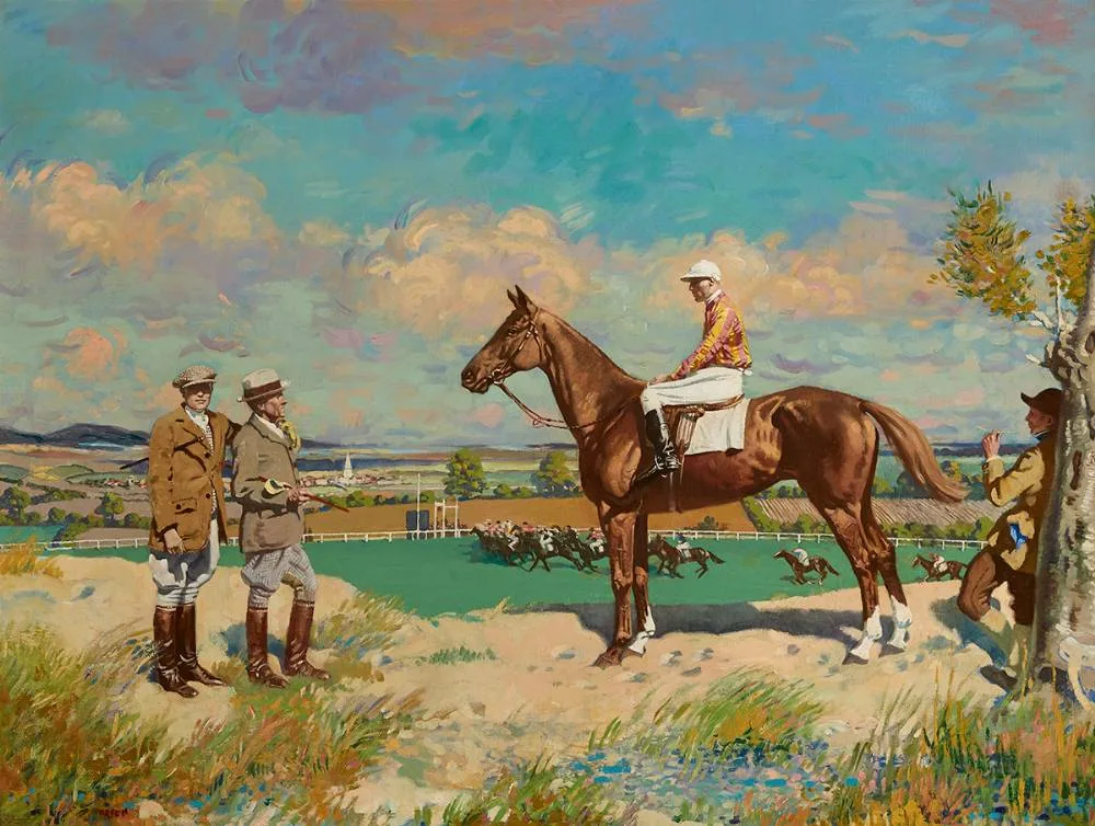 SERGEANT MURPHY AND THINGS; MR STEPHEN SANFORD'S SERGEANT MURPHY WITH CAPTAIN 'TUPPY' BENNETT AND THE TRAINER GEORGE BLACKWELL by William Orpen, oil on canvas, sold Dec 2020