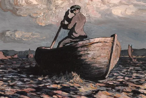 Jack Butler Yeats, SCULLING, 1912, oil on panel
