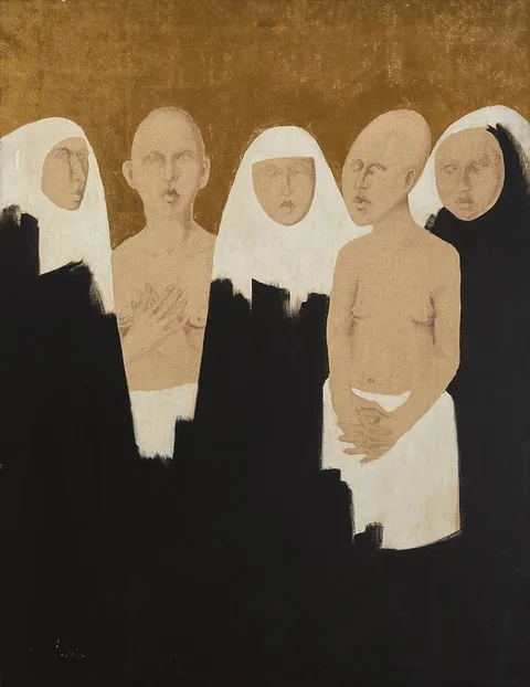 Éamonn O'Doherty, LOUVIERS, acrylic and gold leaf on canvas