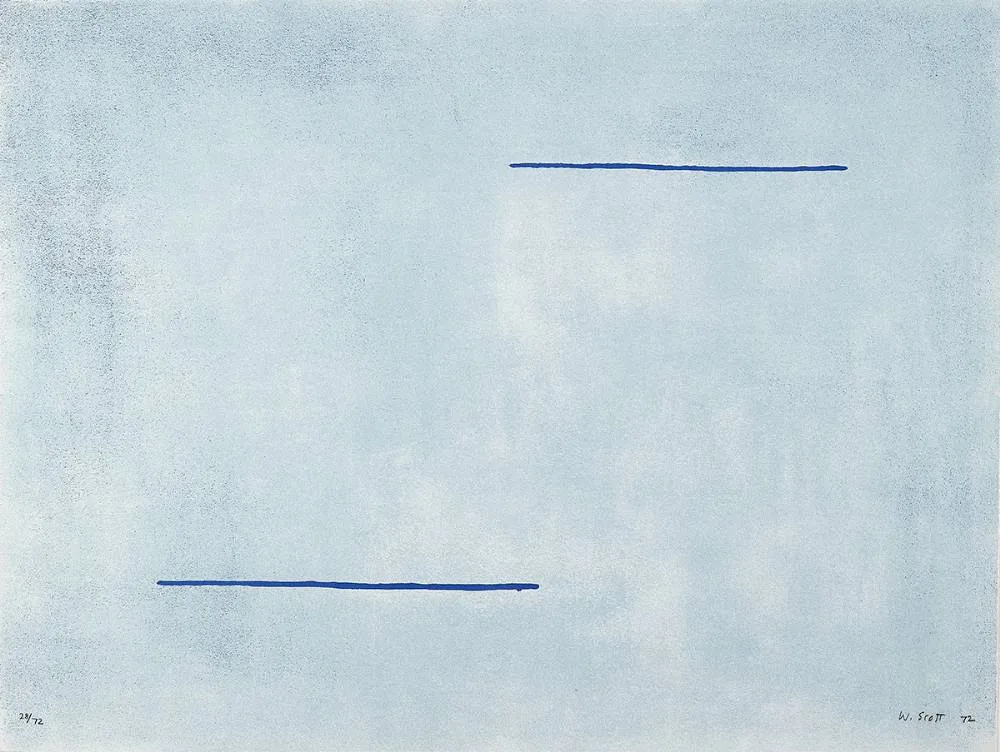 BLUE FIELD by William Scott, 1972, silkscreen; (no. 3 from an edition of 72), sold Dec 2020