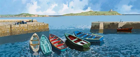 John Francis Skelton, COLIEMORE HARBOUR, DALKEY, oil on board