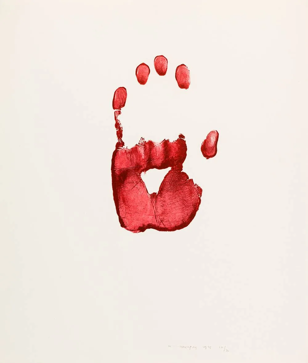 HAND by Louis le Brocquy, 1971, lithograph on hand made rag paper (no. 50 from an edition of 70) lithograph on handmade rag paper;, sold Oct 2020