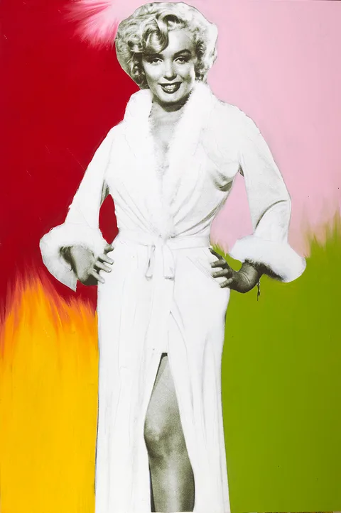 Steve Alan Kaufman, MARILYN [DRESSING GOWN], screenprint on canvas with hand-painted detail; (unframed)