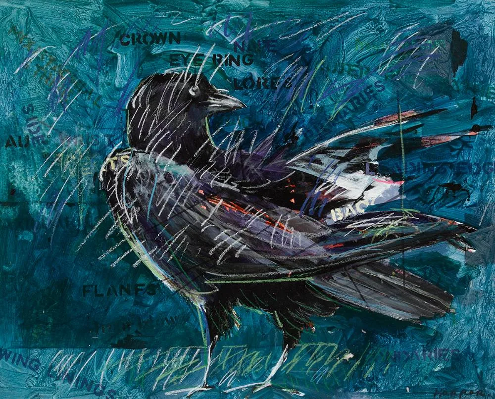 Charles Harper, CROW, pastel and gouache