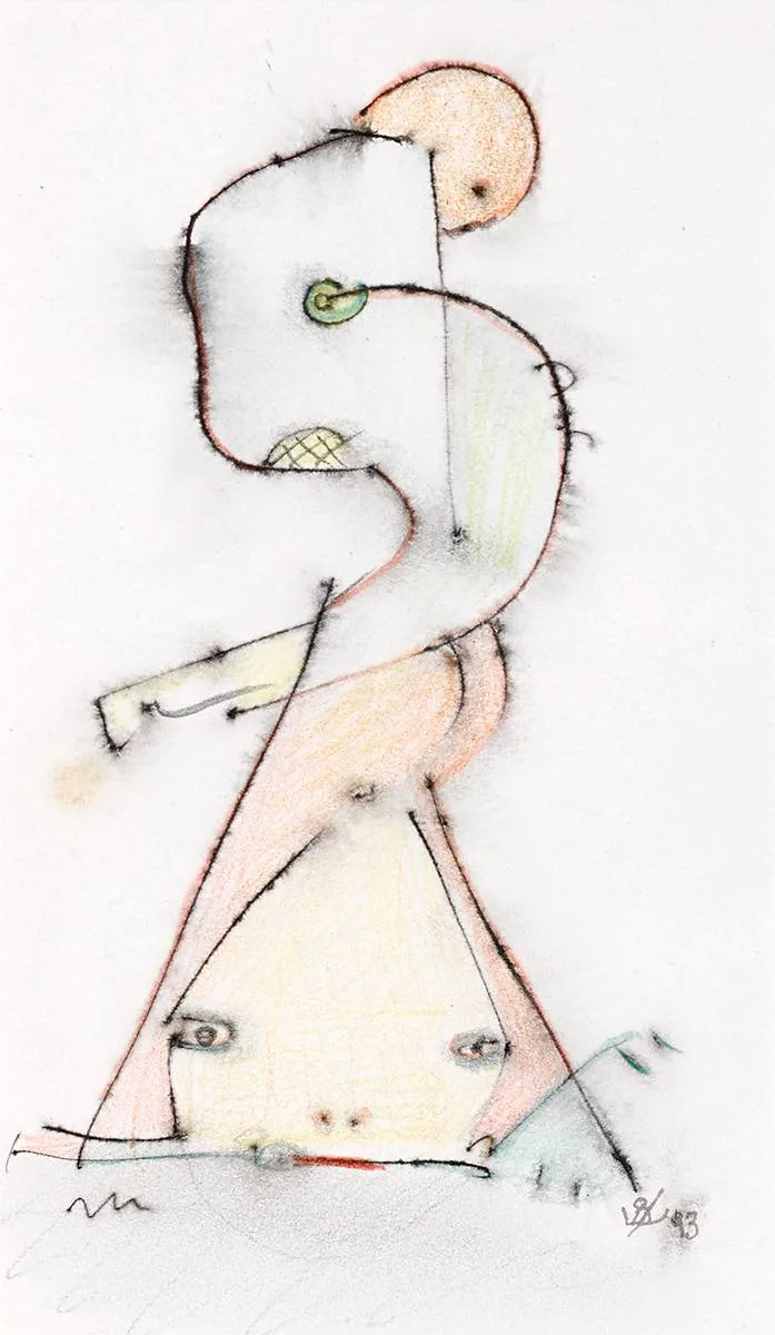 MOTHERLY by John Kingerlee, 1993, pencil and watercolour, sold Oct 2020