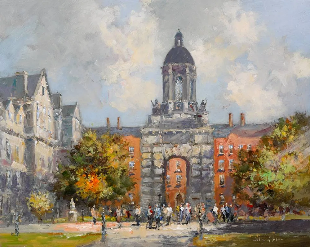 TRINITY COLLEGE, DUBLIN by Colin Gibson, 2020, oil on board, sold Oct 2020