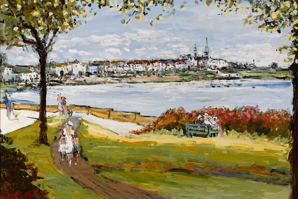 Marie Carroll, VIEW OF DUN LAOGHAIRE FROM SANDYCOVE, COUNTY DUBLIN, oil on canvas