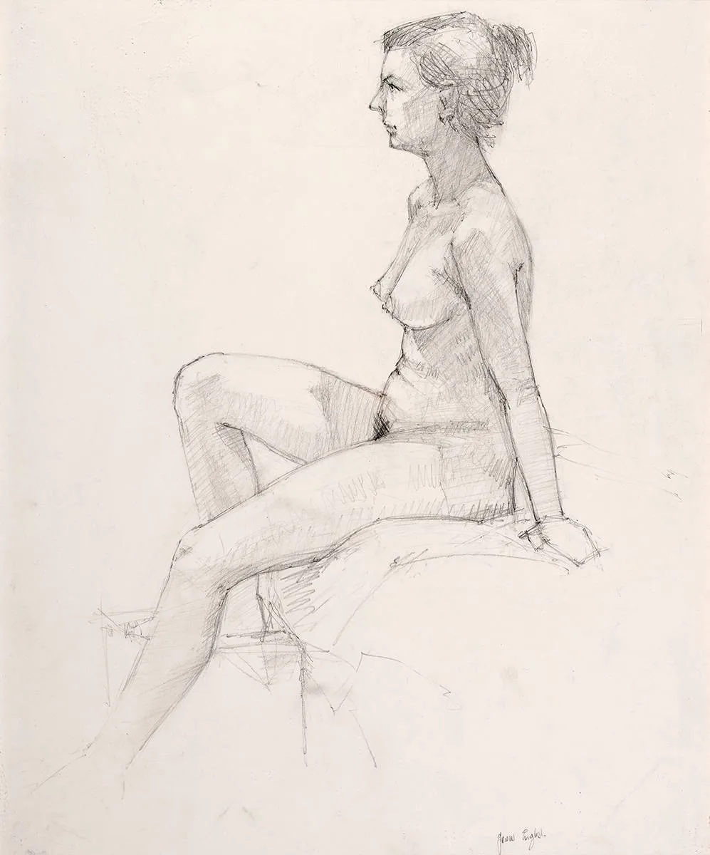 NUDE STUDY by James English, pencil, offered Oct 2020