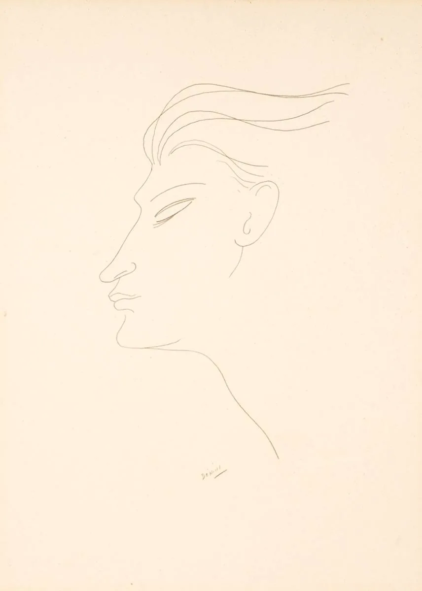 PROFILE by Daniel O'Neill, pencil, sold Oct 2020
