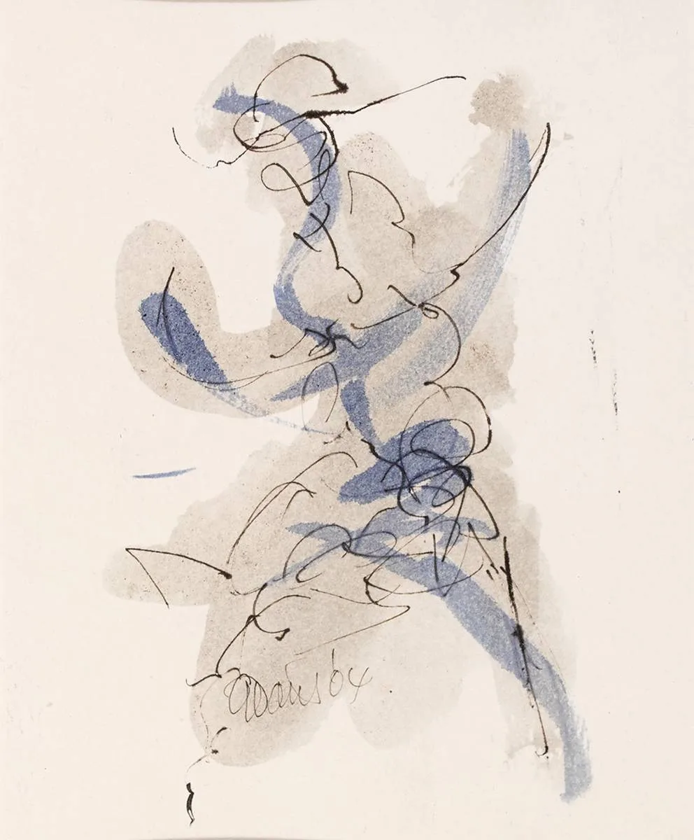 DANCE by Gerald Davis, 2004, ink and watercolour, sold Oct 2020