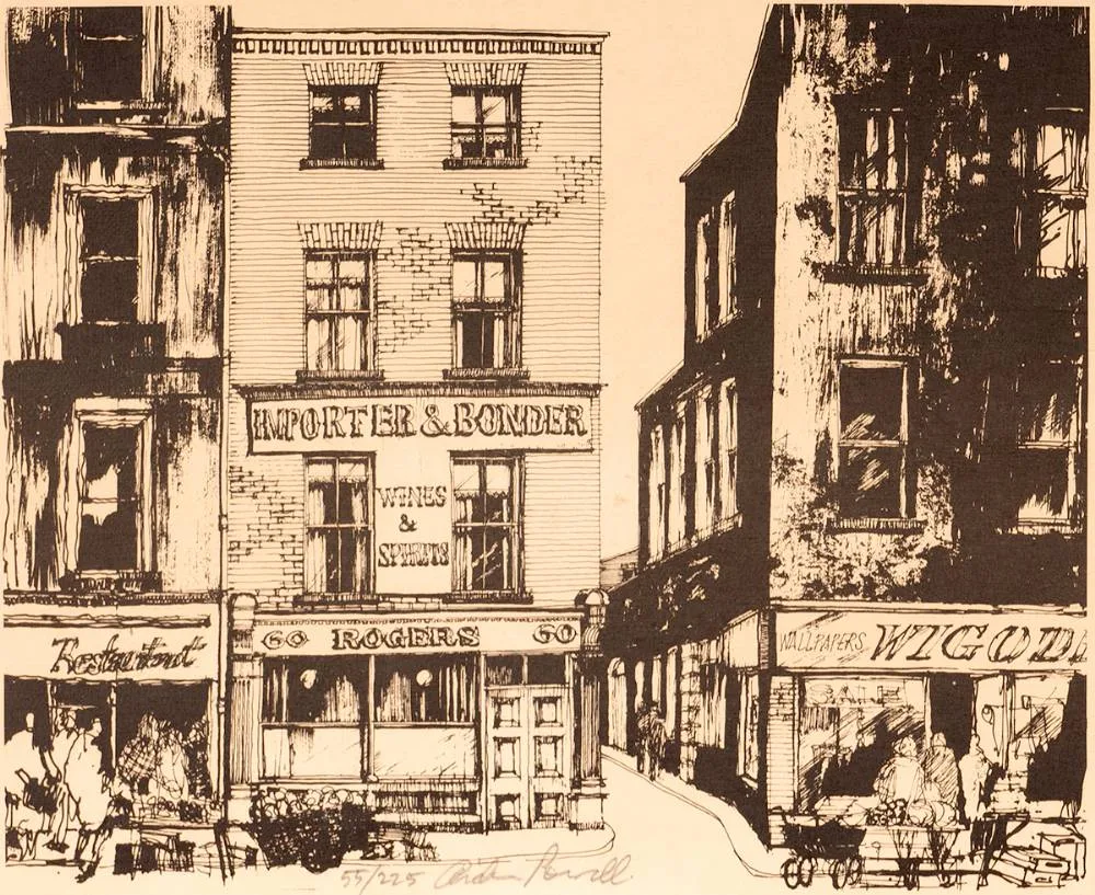 Aidan Powell, A PORTFOLIO OF PUBS OF THE LIBERTIES, AN ENDANGERED SPECIES (SET OF SIX), print; (6); (no. 55 from an edition of 225)