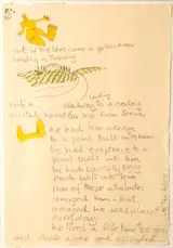 Pauline Bewick, YELLOW MAN LANDING IN TUSCANY and YELLOW MAN WRITES A BOOK (A PAIR)
