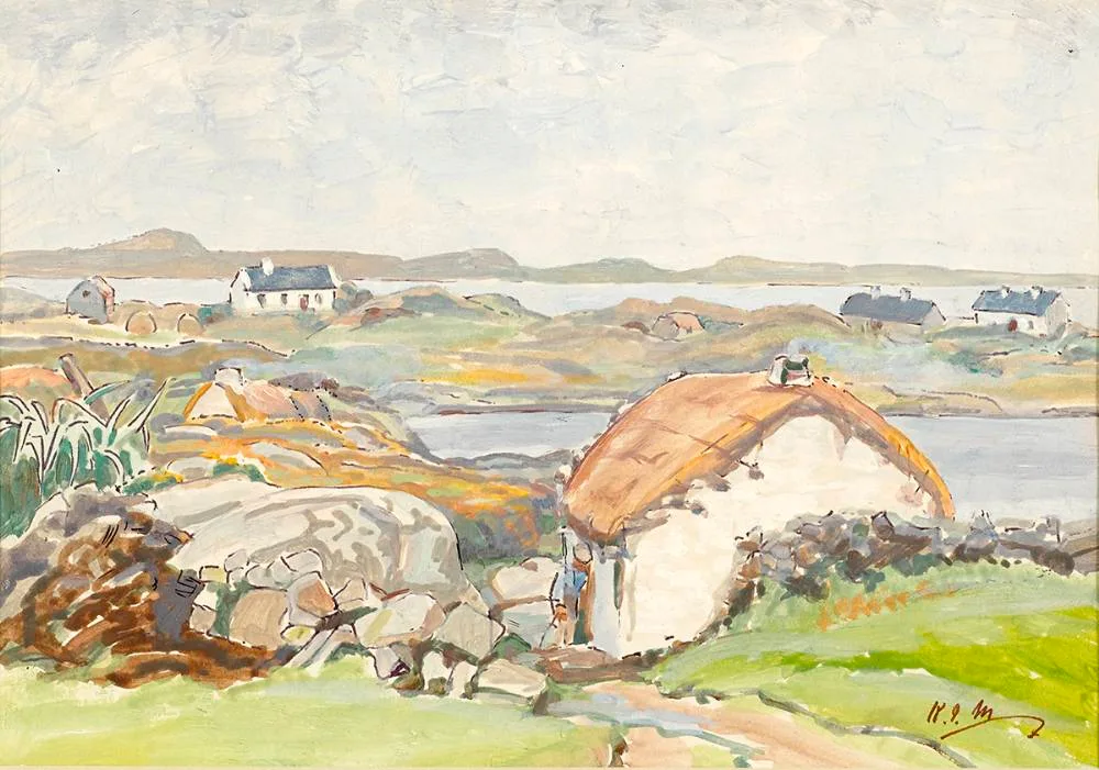 CONNEMARA by Kathleen Isabella Mackie, ink and watercolour, offered Oct 2020