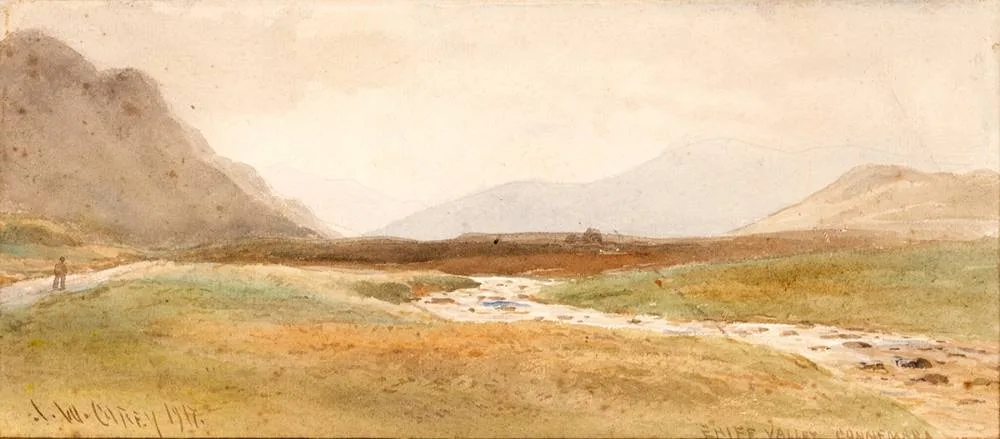 ERRIFF VALLEY, CONNEMARA by Joseph William Carey, 1917, watercolour, sold Oct 2020