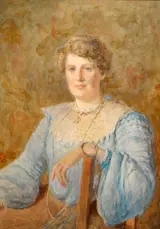 Joseph Poole Addey, PORTRAIT OF A LADY IN BLUE