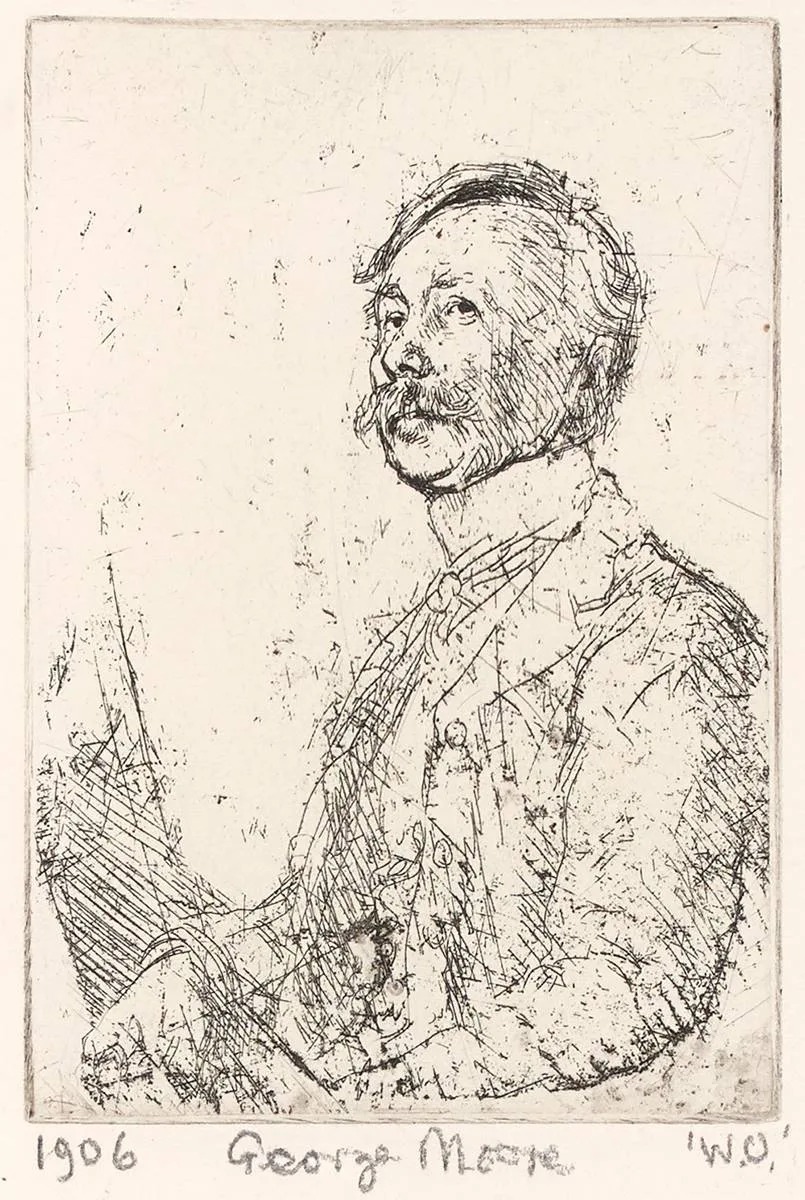 GEORGE MOORE by William Orpen, etching; (from an edition of 100), sold Oct 2020