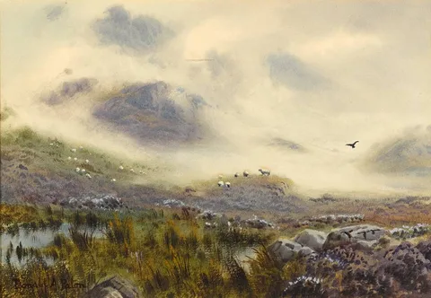 Edward H. Thompson, MORNING MIST, BEN VENUE (2393 FT.) and MISTS ON LOCH OICH (A PAIR), watercolour