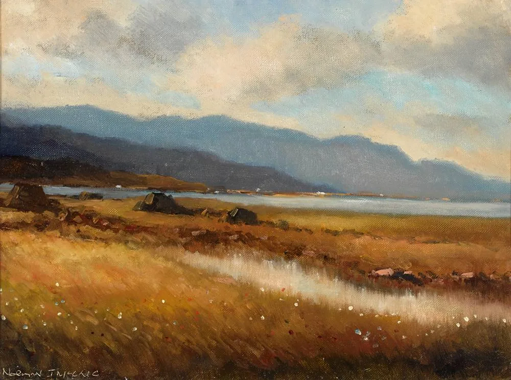 ACHILL PEAT BOG by Norman J. McCaig, oil on canvas board, sold Oct 2020