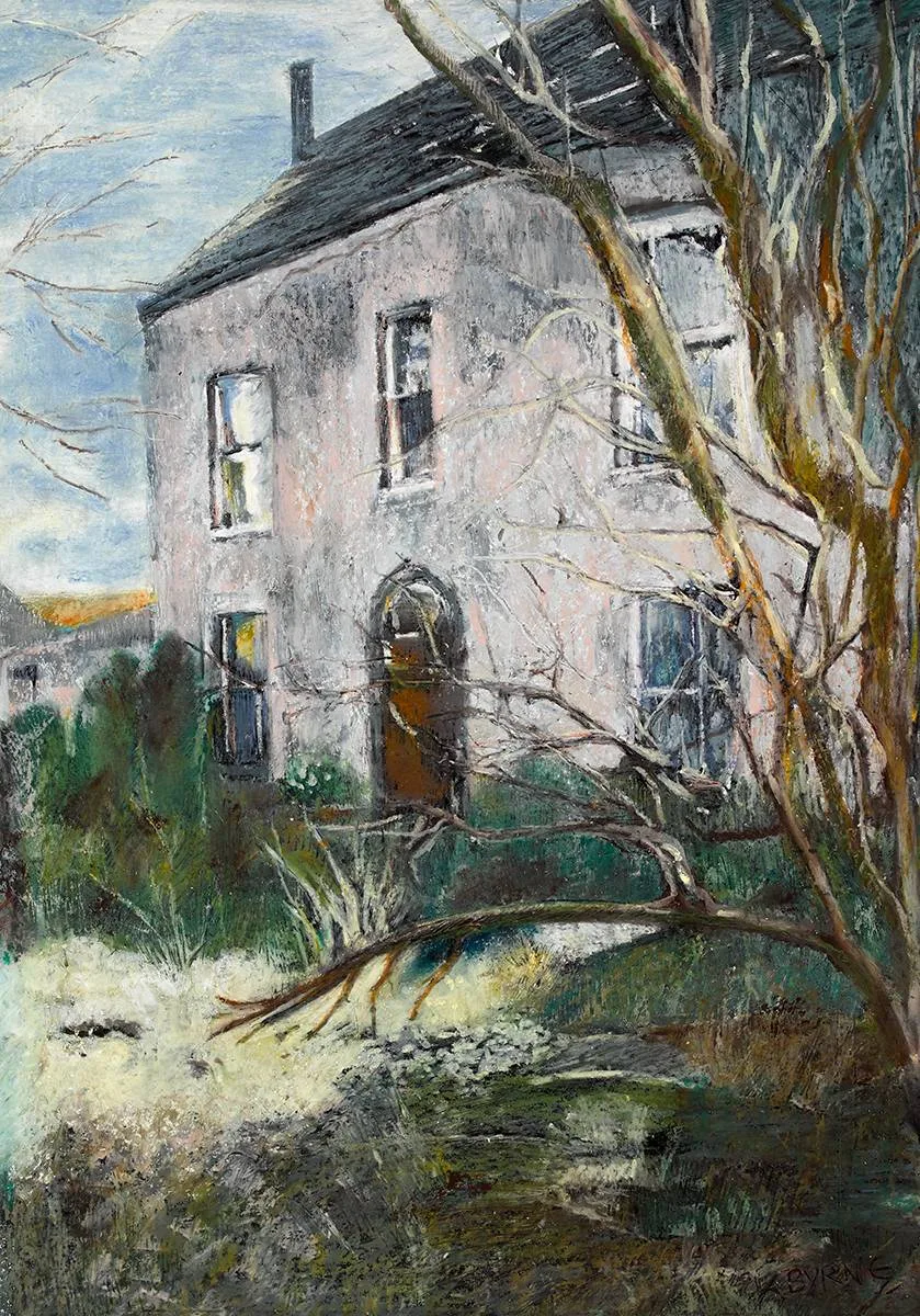 Austine Byrne, DERELICT HOUSE, WICKLOW, pastel and gouache