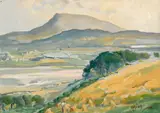 Kathleen Isabella Mackie, CUTTING THE CORN, MUCKISH FROM HORN HEAD, COUNTY DONEGAL