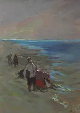 Eileen Murray, GATHERING KELP ON A SEA SHORE, ACHILL, 1950s