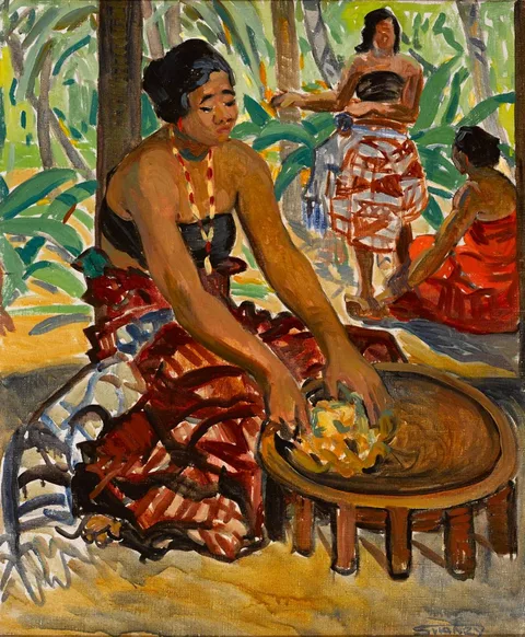 Mary Swanzy, PREPARING THE MEAL, SAMOA, c. 1919-25, oil on canvas