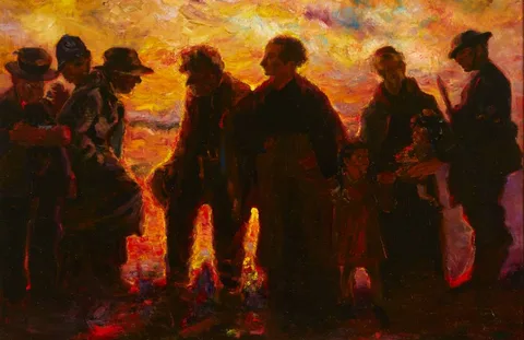 Christopher Campbell, THE ESCORT, oil on board