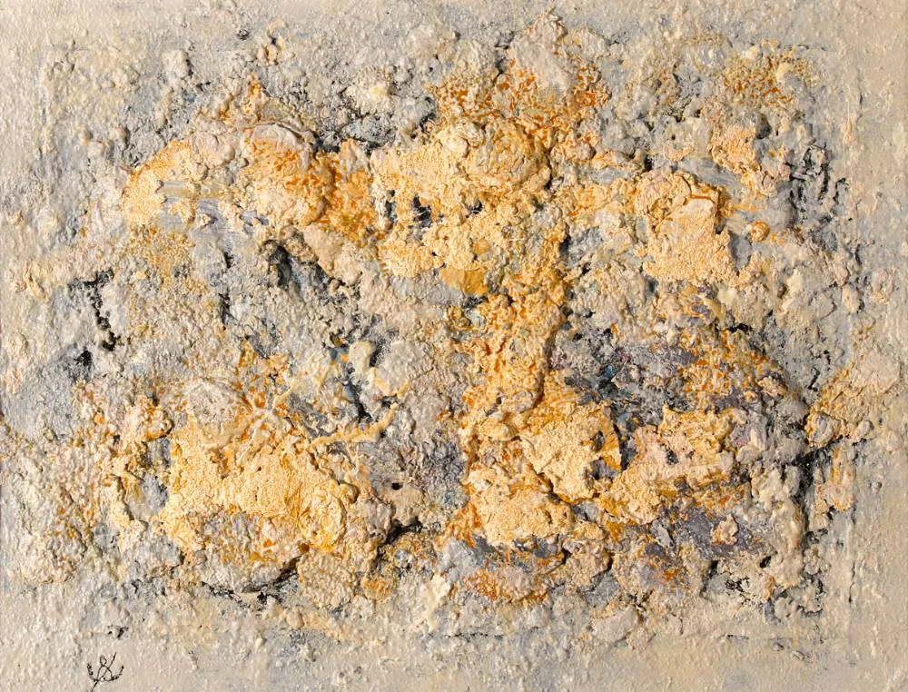 UNTITLED ABSTRACT by John Kingerlee, oil on board, sold Oct 2020