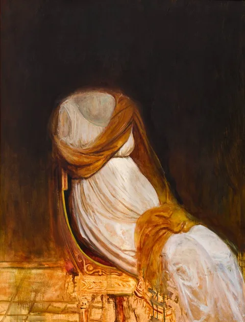 Margaret Corcoran, HENRIETTE - DELACROIX'S SISTER [FROM THE ROBE SERIES] 1998, oil on canvas