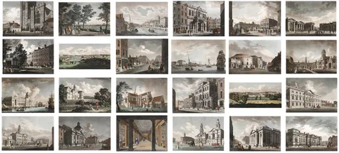 James Malton, A PICTURESQUE AND DESCRIPTIVE VIEW OF THE CITY OF DUBLIN (COLLECTION OF TWENTY-FOUR), hand-coloured aquatint; (24)