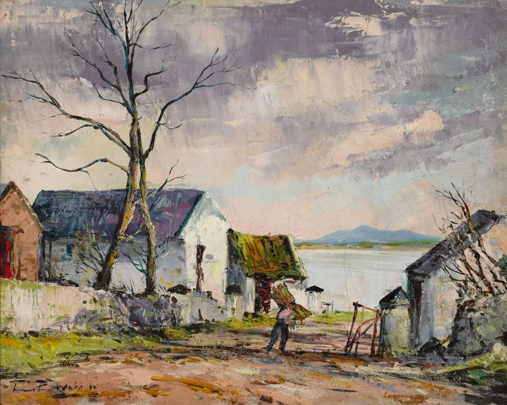 STRANGFORD LOUGH, COUNTY DOWN by Kenneth Webb, 1962, oil on canvas, sold Oct 2020