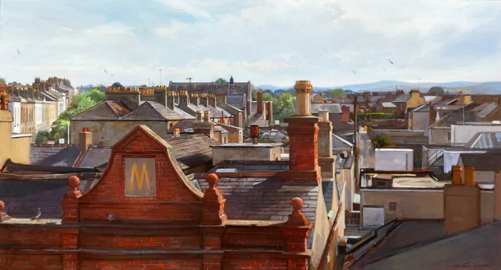 Oisin Roche, ROOFTOPS, SOUTH DUBLIN, 2004, oil on canvas