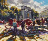 Norman Teeling, HORSE AND CARRIAGE AT FUSILIERS' ARCH, ST STEPHEN'S GREEN, DUBLIN