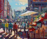 Norman Teeling, FLOWER SELLERS, GRAFTON STREET, DUBLIN