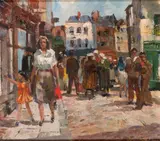 James Le Jeune, STREET SCENE IN BRETON VILLAGE