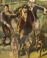 William Conor, EXERCISING THE GREYHOUNDS, c.1920s-1930s