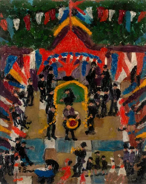 Gretta Bowen, FESTIVAL ('THE TWELFTH'), oil on board