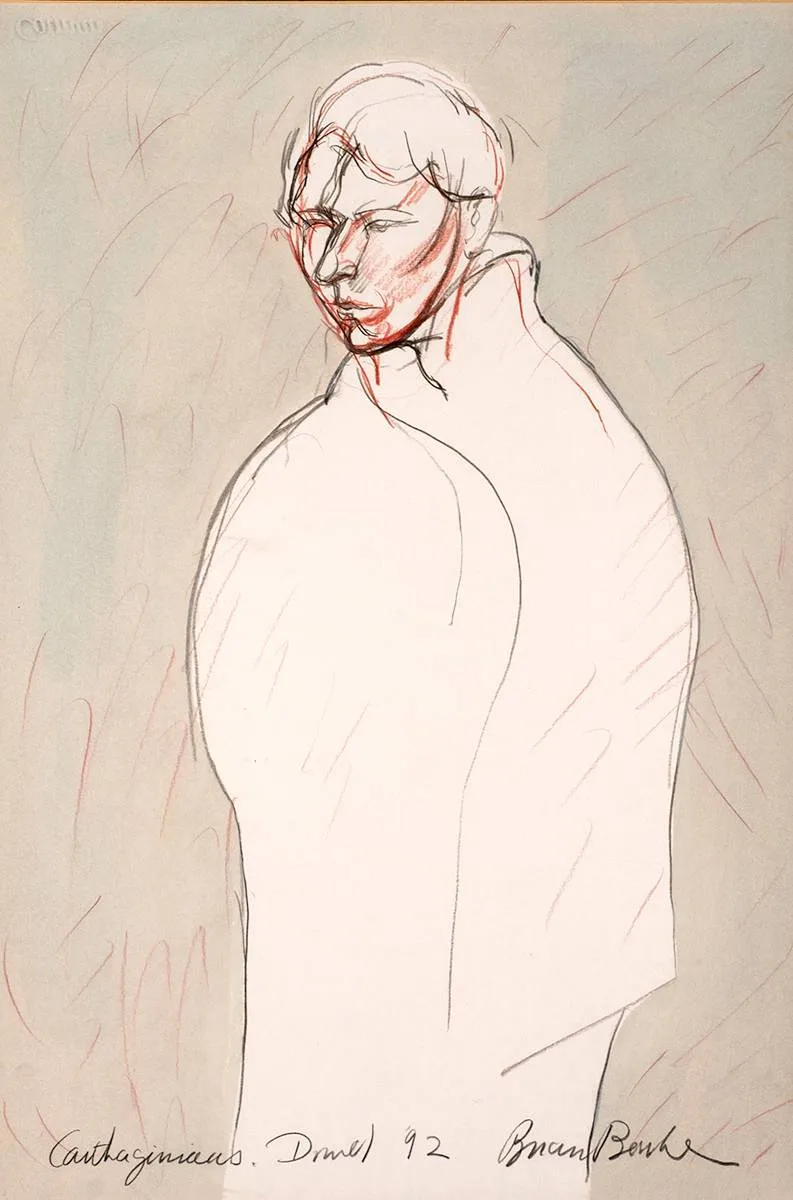CARTHAGINIANS, DRUID by Brian Bourke, 1992, pastel and watercolour, sold Jul 2020