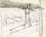 Basil Blackshaw, FIGURE WITH SHEEP