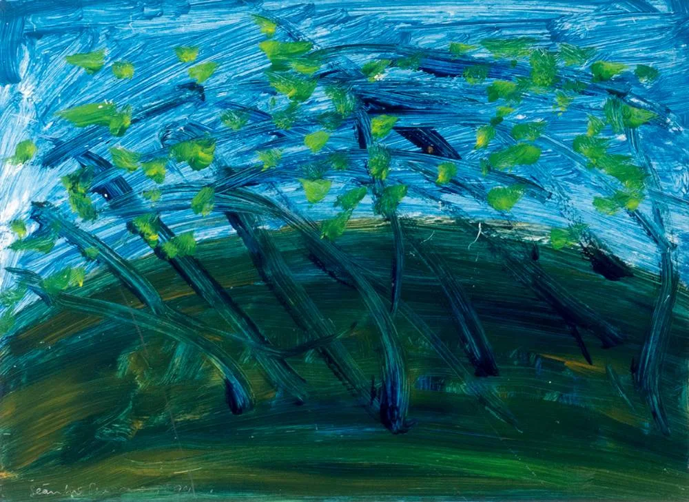 TREES IN THE WIND by Seán McSweeney, 1999, oil on board, sold Jul 2020