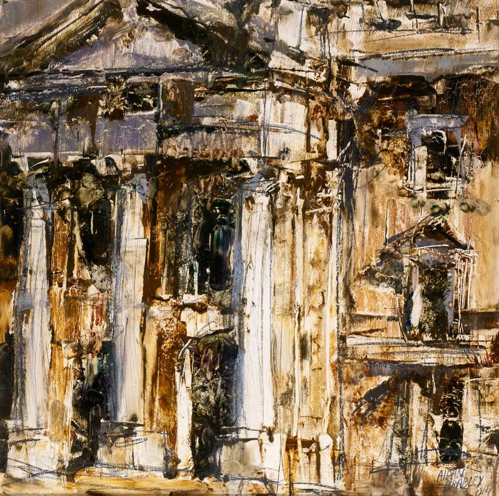TRINITY COLLEGE, DUBLIN by Aidan Bradley, 2014, oil on board, sold Jul 2020
