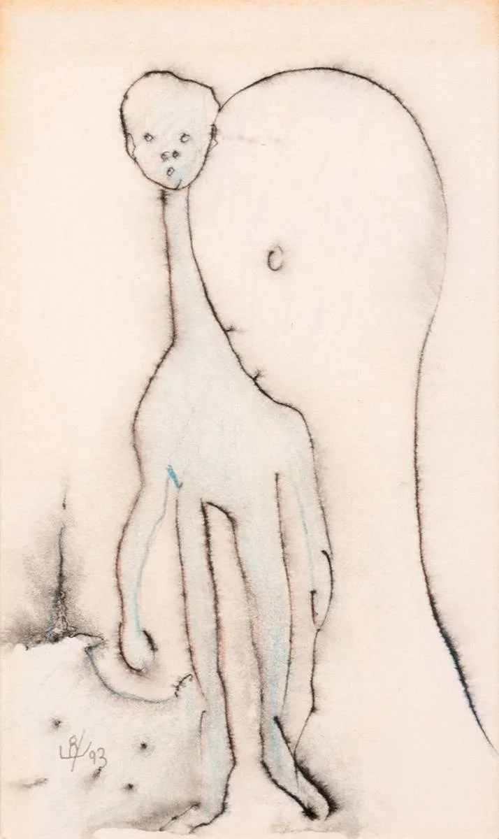 HUMAN STUDY by John Kingerlee, 1993, pencil and ink, sold Jul 2020