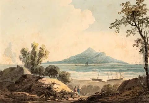 IRELAND'S EYE IN DUBLIN BAY by John Henry Campbell, watercolour, sold Jul 2020