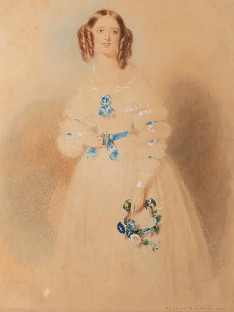 Alfred Edward Chalon, PORTRAIT OF MISS JAMESON, 1841, watercolour heightened with white