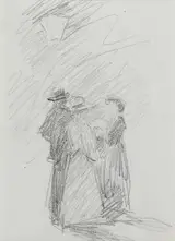 John Butler Yeats, THREE FIGURES UNDER STREET LIGHT