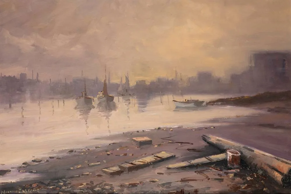 EBB TIDE by Norman J. McCaig, oil on board, sold Jul 2020