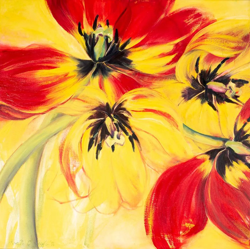 Noelle O'Keefe, FLOWERS, 1996, oil on canvas; (unframed)