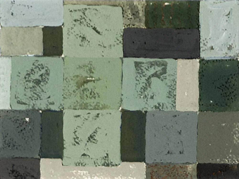 GREEN CROSS by Tim Goulding, 2005, gouache, sold Feb 2020