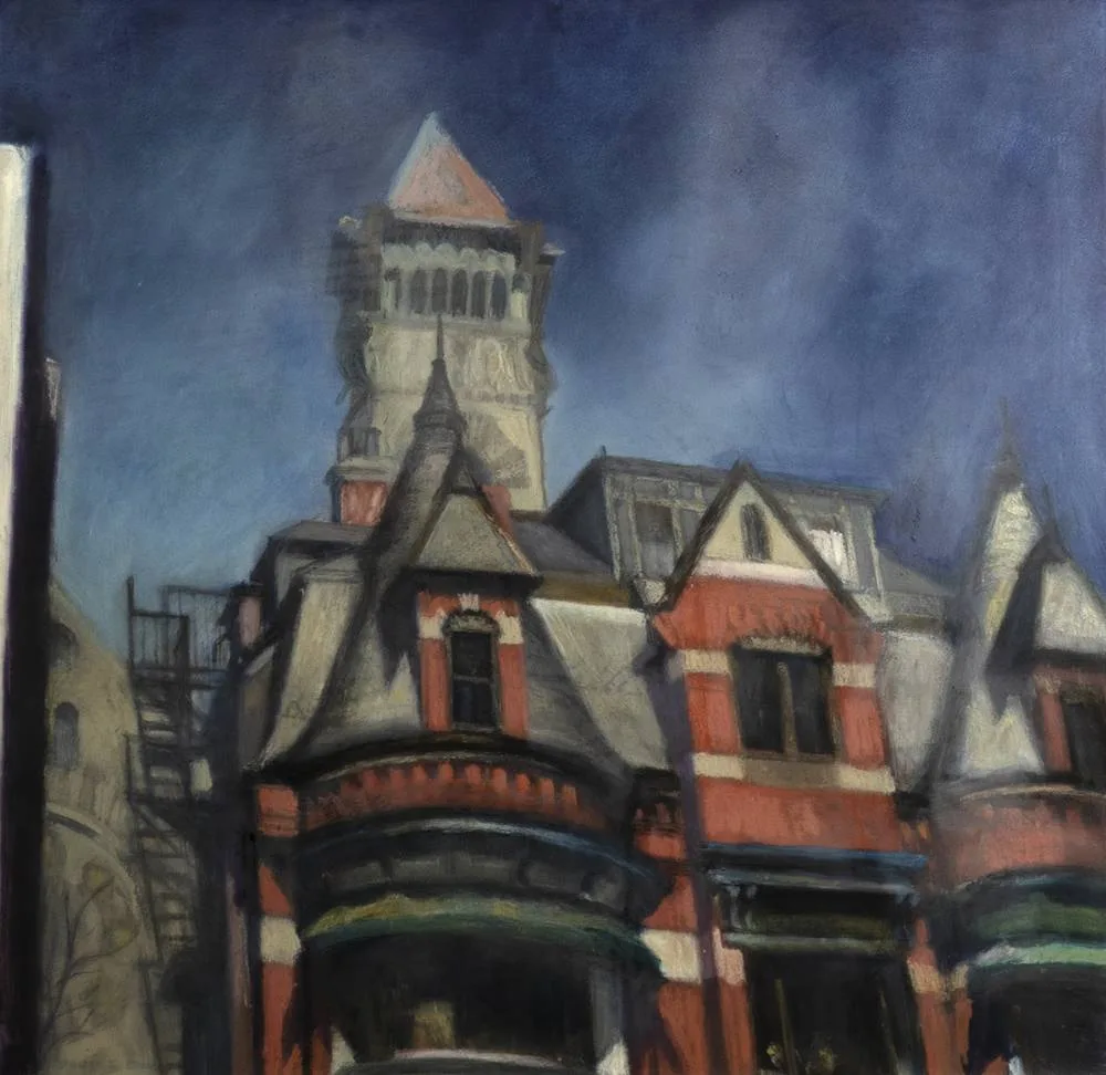 Jean S. Cain, RED BRICK, BOSTON, oil pastel on paper